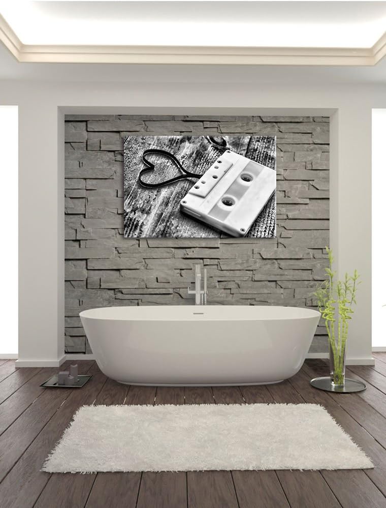 Monocrome, Retro Kasetten, Format: 100x70 auf Leinwand, XXL riesige Bilder fertig gerahmt mit Keilra