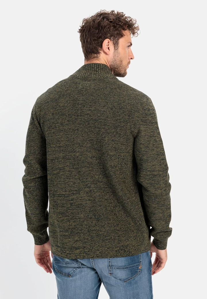 camel active Herren Strickjacke aus einem Soften Baumwollmix 3XL Blattgrün, 3XL Blattgrün