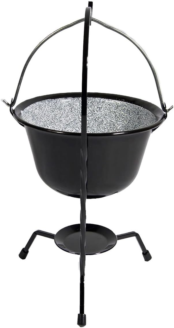 Set Ungaricher Gulaschkessel Emaille 0,8 Liter + Kesselständer Fonduetopf Schokoladenfondue Serviert