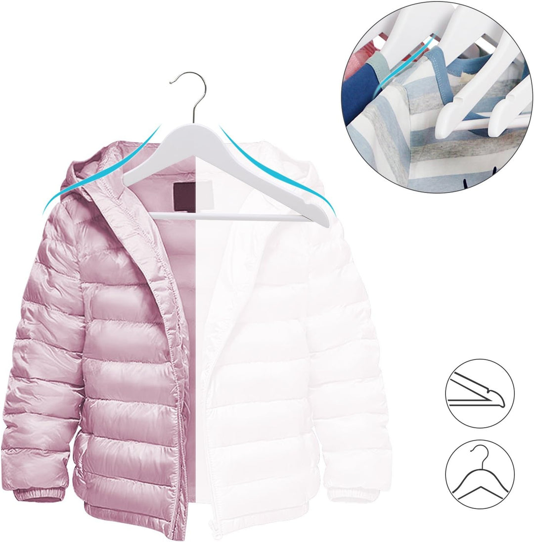 SONGMICS Kinderkleiderbügel, 40er Set Kleiderbügel Kinder, 35 cm Lange Bügel aus Holz, Massivholz, m