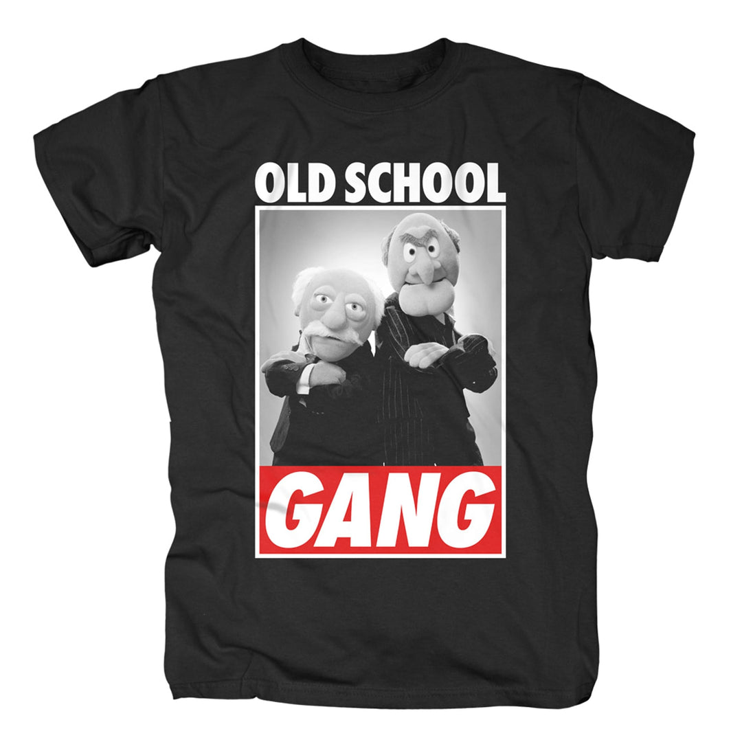 Muppets Herren T-Shirt Old School Gang Waldorf & Statler Baumwolle schwarz - S