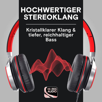 ARTIX CL750 On Ear Kopfhörer mit Kabel, Mikrofon & Lautstärkeregler – Bügelkopfhörer für PC, Handy u