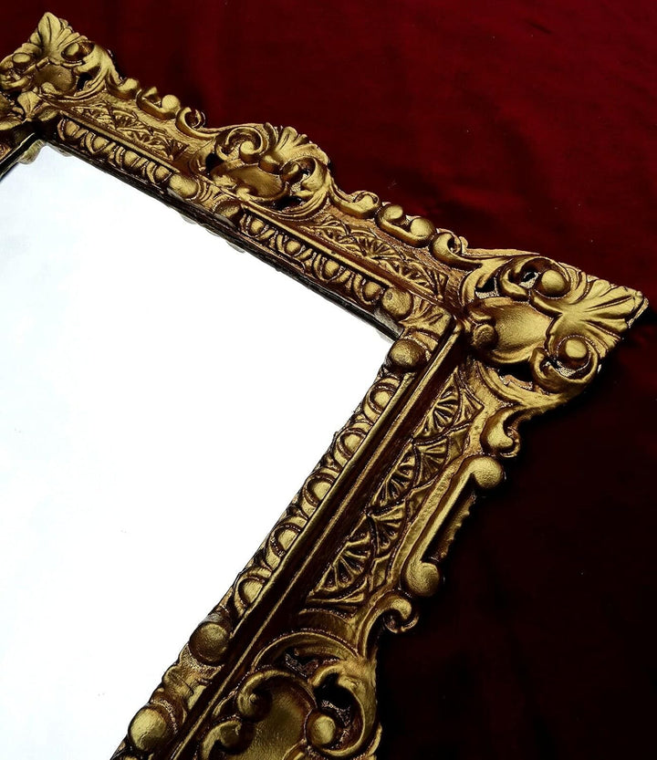 Wandspiegel Gold mit Konsole Barock Antik 45x38 Flurspiegel Badspiegel mit Ablage Wanddeko Prunkspie