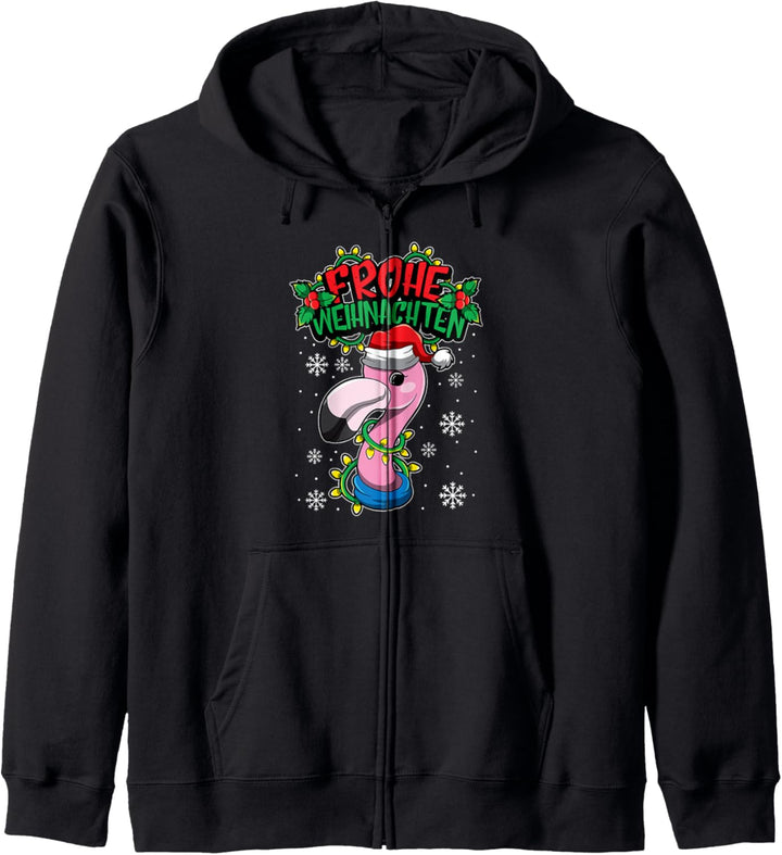 Frohe Weihnachten - Weihnachtstiere - Flamingo Kapuzenjacke