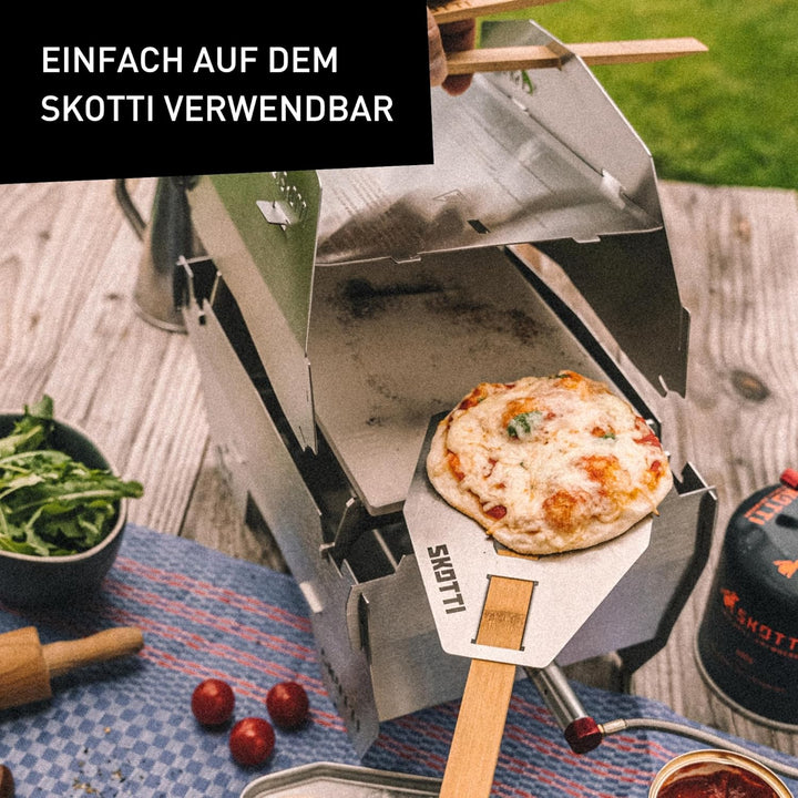 SKOTTI Stone, Pizzastein inkl. Edelstahl-Halterung für SKOTTI Grill, ideal für knusprige Backergebni
