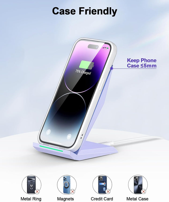Fast Wireless Charger,NANAMI kabelloses Ladegerät (mit USB C ladegerät 20W PD Adapter) für Apple iPh