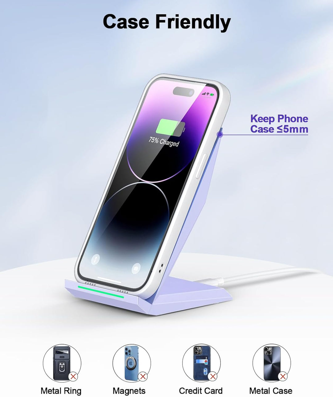 NANAMI Fast Wireless Charger, Induktive Ladestation für Apple iPhone 17 16 15 14 13 12 Pro 11 XS Max