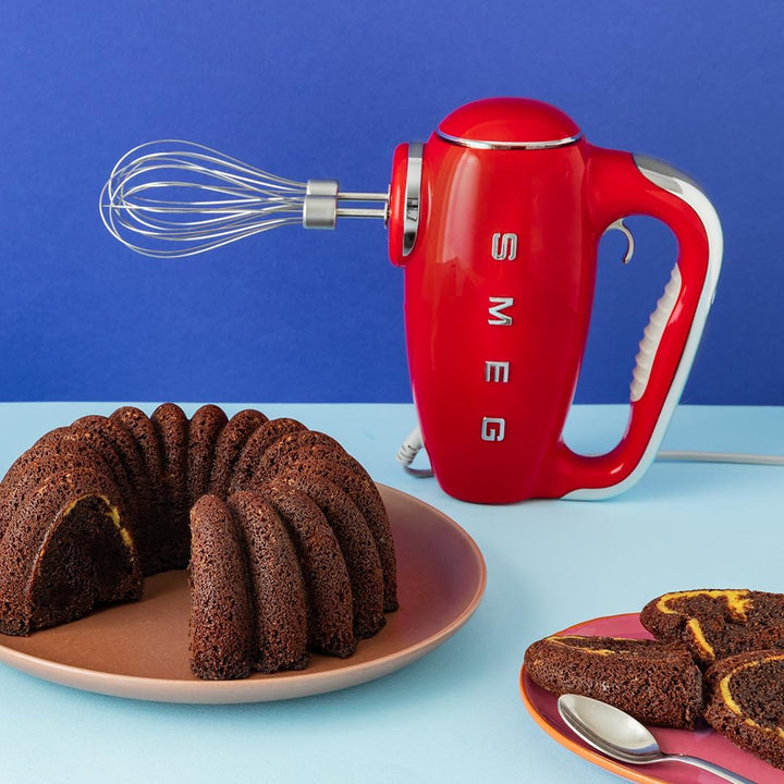 Smeg, HMF01RDEU Electric Mixer, 9 -Geschwindigkeitsniveaus, Turbofunktion, glattes Start -Start -up