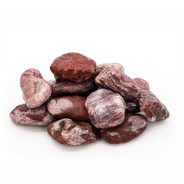Saunasteine Roter Jaspis 15 kg – Abgerundet, 5–10 cm | Hohe Wärmespeicherung, Ästhetische Optik | Fü