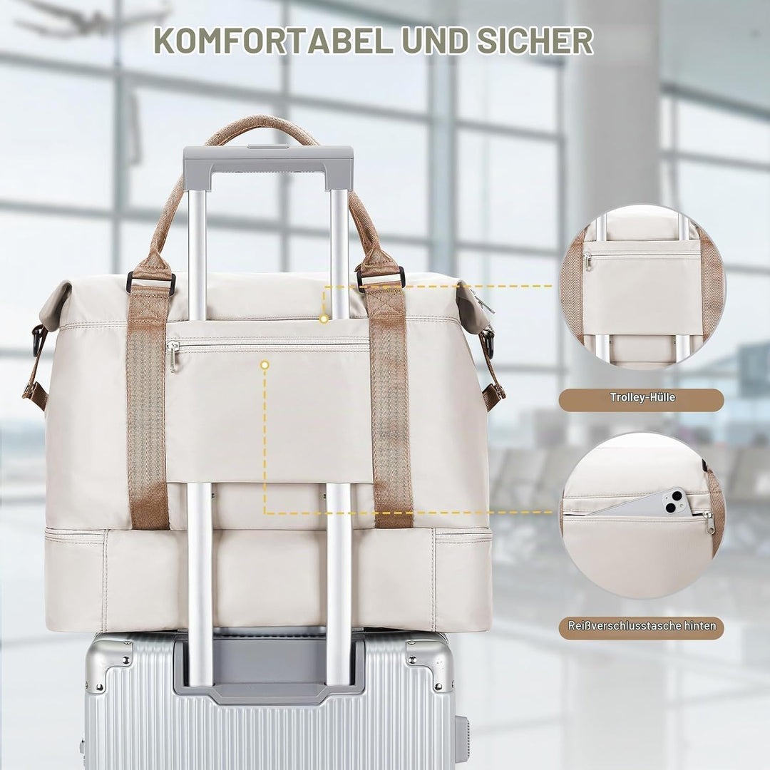 WEPLAN Reisetasche Damen Handgepäck Tasche Easyjet 45x36x20 für Flugzeug Tasche Weekender Damen Trav