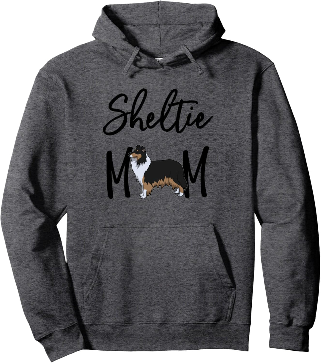 Sheltie Shelties Sheltie Mom, dreifarbig Pullover Hoodie