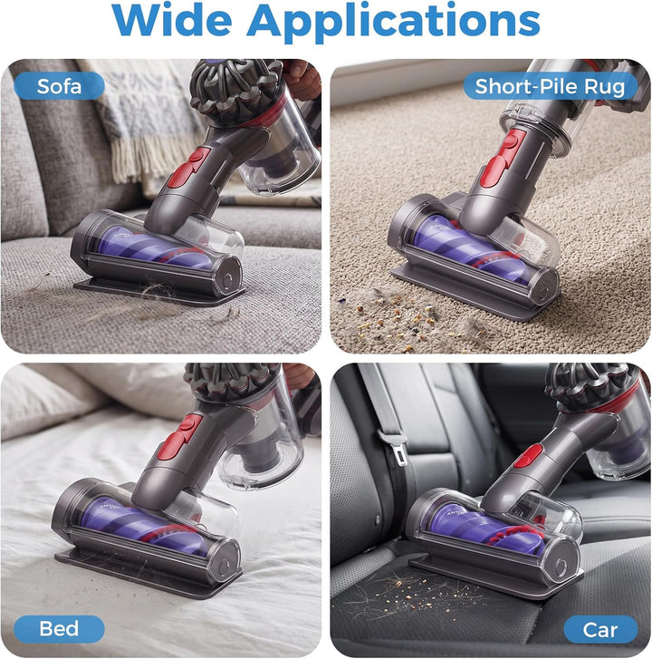 Mini Elektrobürste Kompatibel mit Dyson V7/ V8/ V10/ V11/ V15, Anti Verwicklungs Turbinendüse Matrat