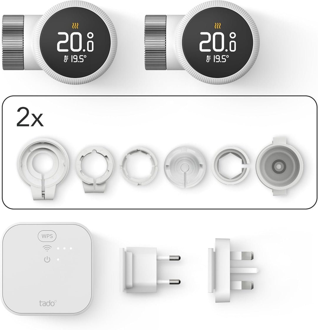 tado° Smartes Heizkörperthermostat X – Starter Kit mit Bridge X, Heizungssteuerung per App und Smart