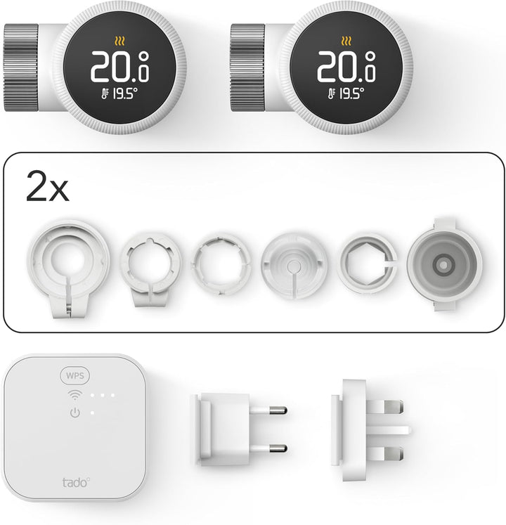 tado° Smartes Heizkörperthermostat X – Starter Kit mit Bridge X, Heizungssteuerung per App und Smart