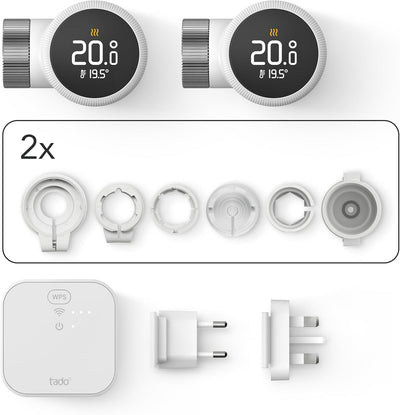 tado° Smartes Heizkörperthermostat X – Starter Kit mit Bridge X, Heizungssteuerung per App und Smart