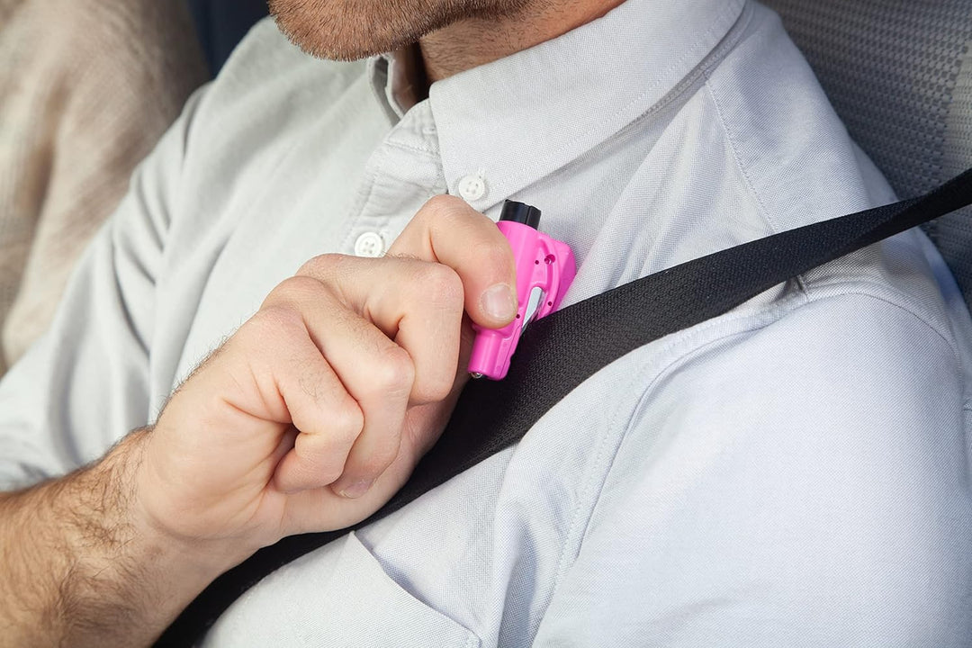 resqme Das Original Notfall-Schlüsselanhänger-Auto-Fluchtwerkzeug, 2-in-1-Sicherheitsgurtschneider u