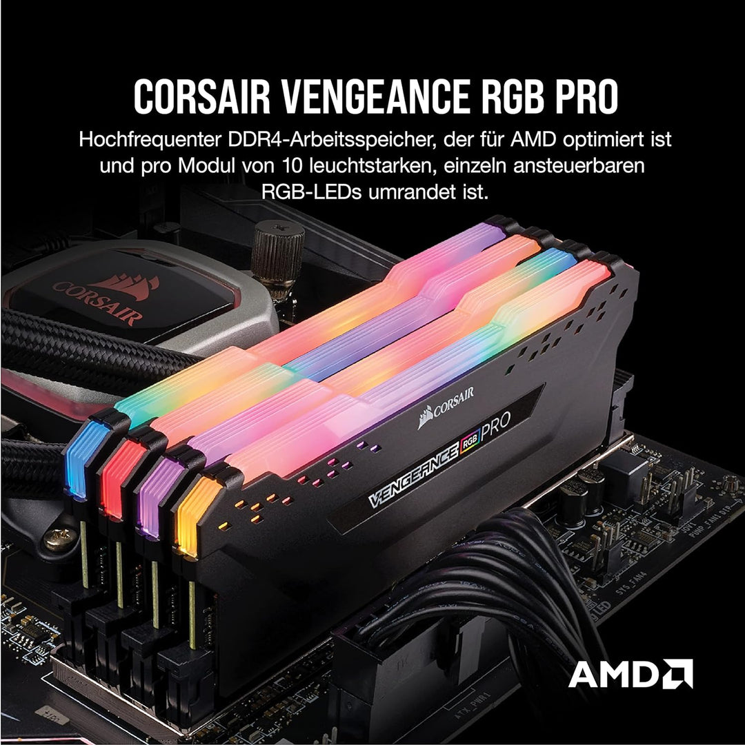 Corsair Vengeance RGB Pro 64GB (2x32GB) DDR4 3200 (PC4-25600) C16 Desktop Memory – schwarz 2 x 32 GB