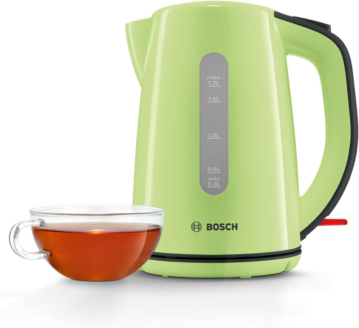 Bosch kabelloser Wasserkocher TWK7506, Abschaltautomatik, Überhitzungsschutz, Kalkfilter, 1,7 L, 220