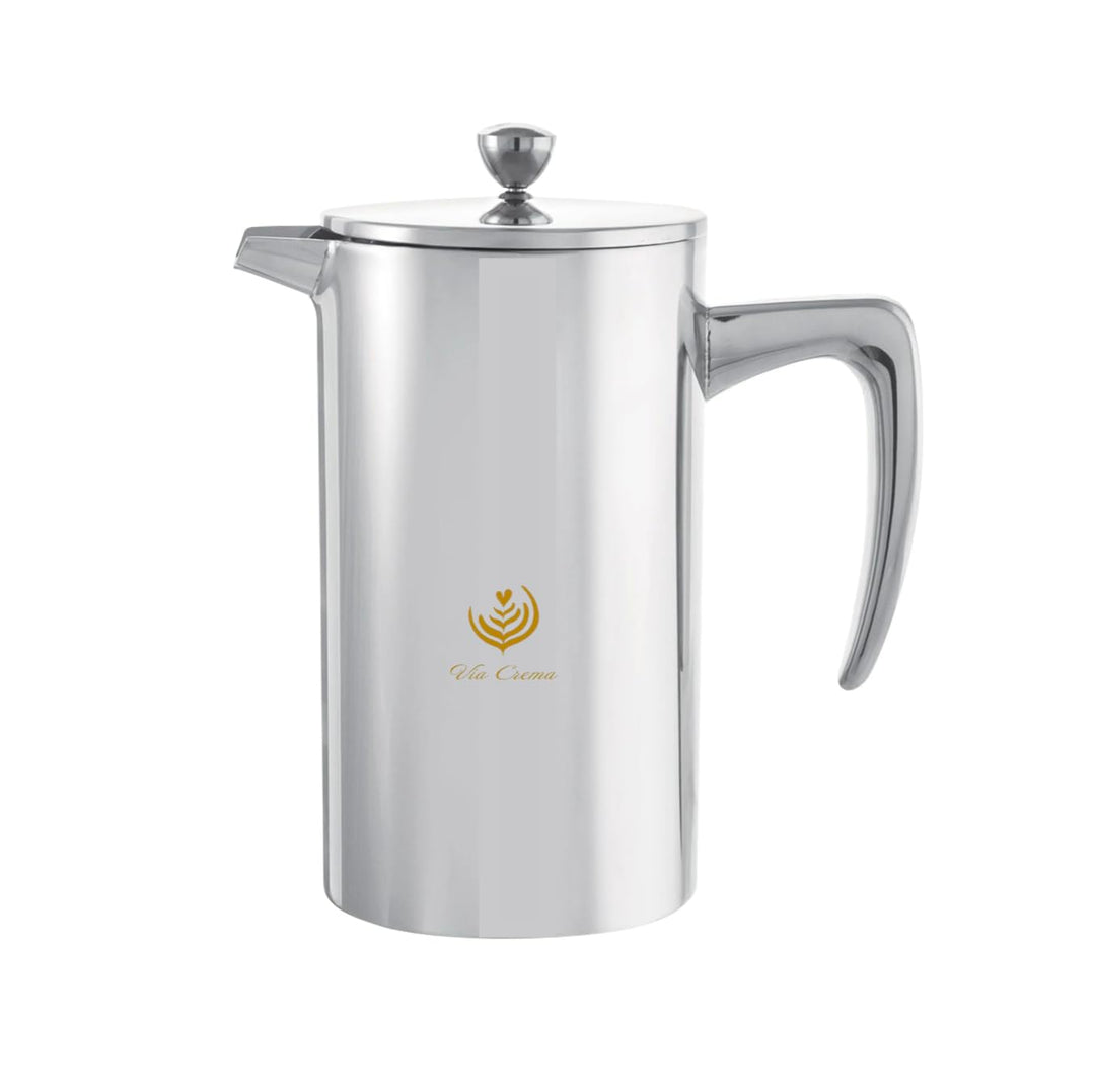 VIA CREMA FRENCH PRESS 800/1000ml Glass/Stainless steel (Edelstahl, 800ML /27OZ) 800ML /27OZ Edelsta