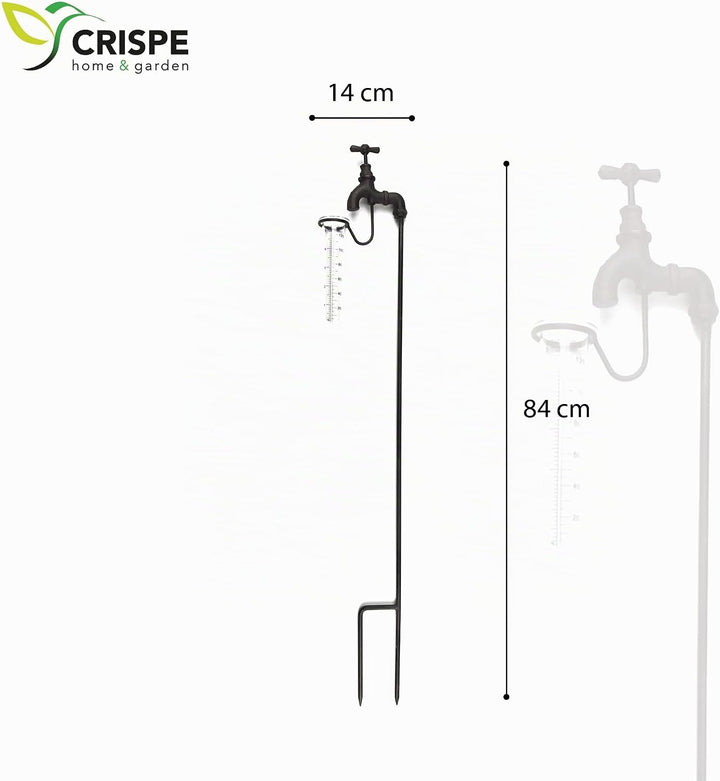 Crispe home &amp; garden Regenmesser - Wasserhahn - dekorativ und robust - Höhe 84 cm - Niederschlagsmen