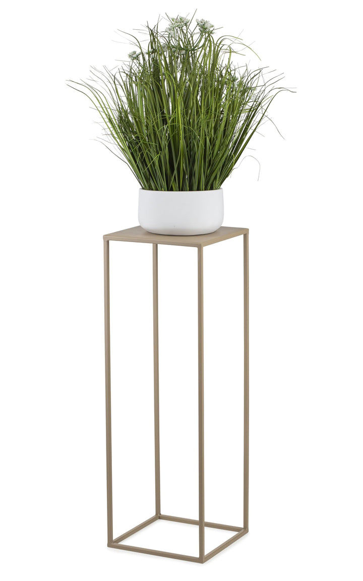 HowHomely Blumenständer Metall Beige 70 cm Hoch - Solider und Robuster Blumenhocker Metall - Pflanze