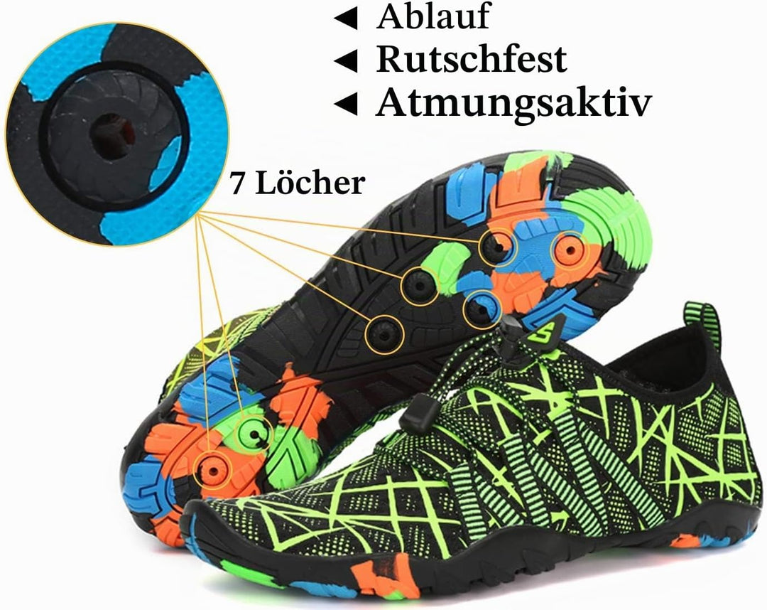 SAGUARO Badeschuhe für Herren Damen - 7/9 Drainagelöcher Schnelltrocknende rutschfest, Gr 35-48 45 E