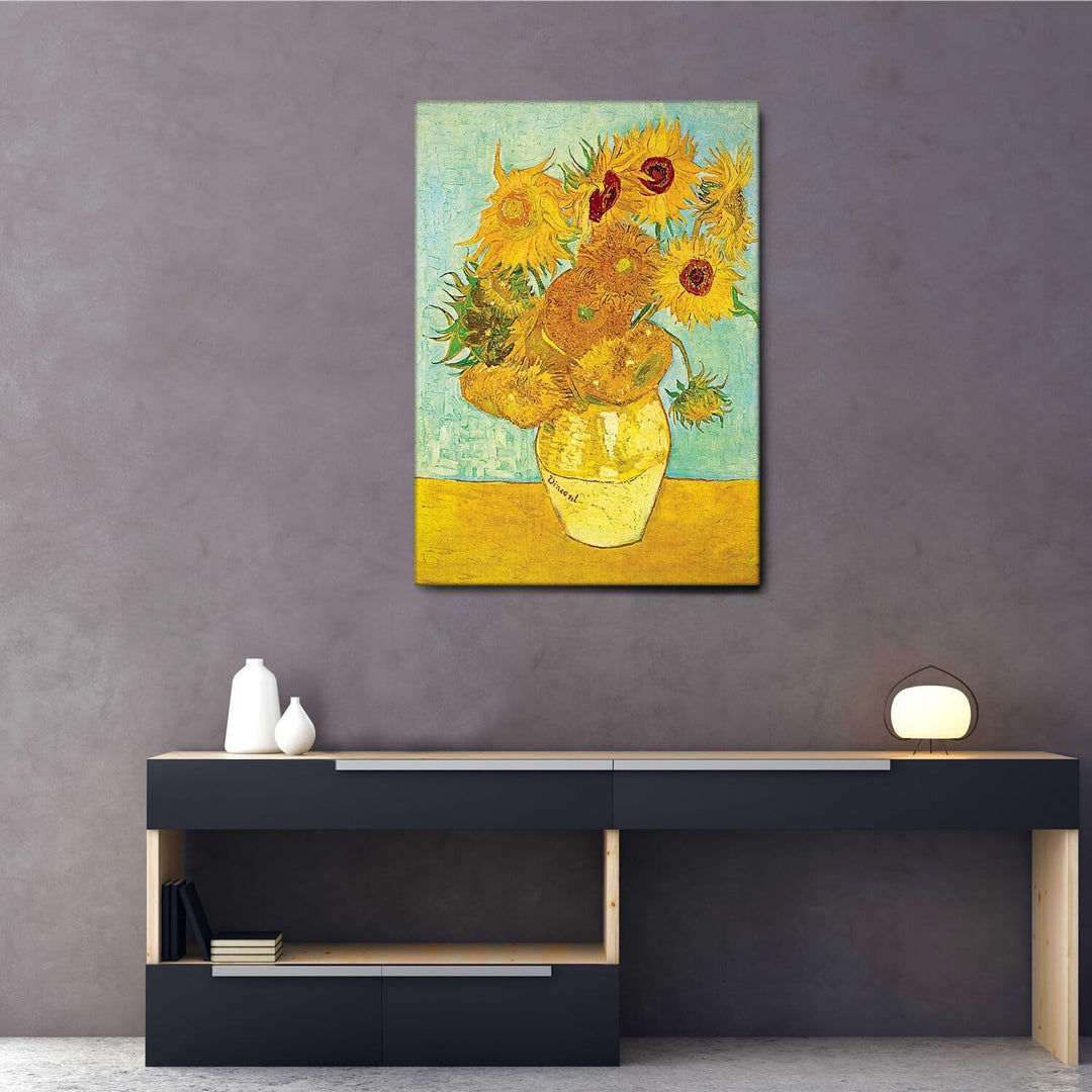 Giallobus - Bild - Druck AUF LEINWAND - Vincent Van Gogh - Sonnenblumen - 70 x 100 cm, 70 x 100 CM