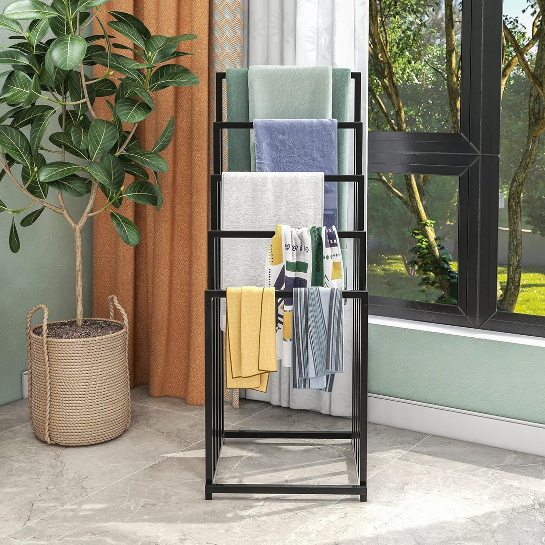 JURMERRY Freistehender Handtuchhalter Organizer für Bad- und Handtücher, Badezimmerzubehör (5 Tier,