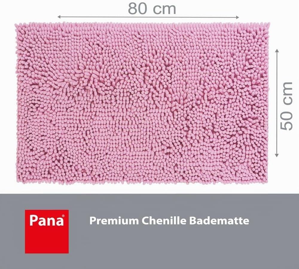 PANA Chenille Badematte in versch. Farben und Grössen • Badteppich aus weichen Fasern • saugstark &amp;
