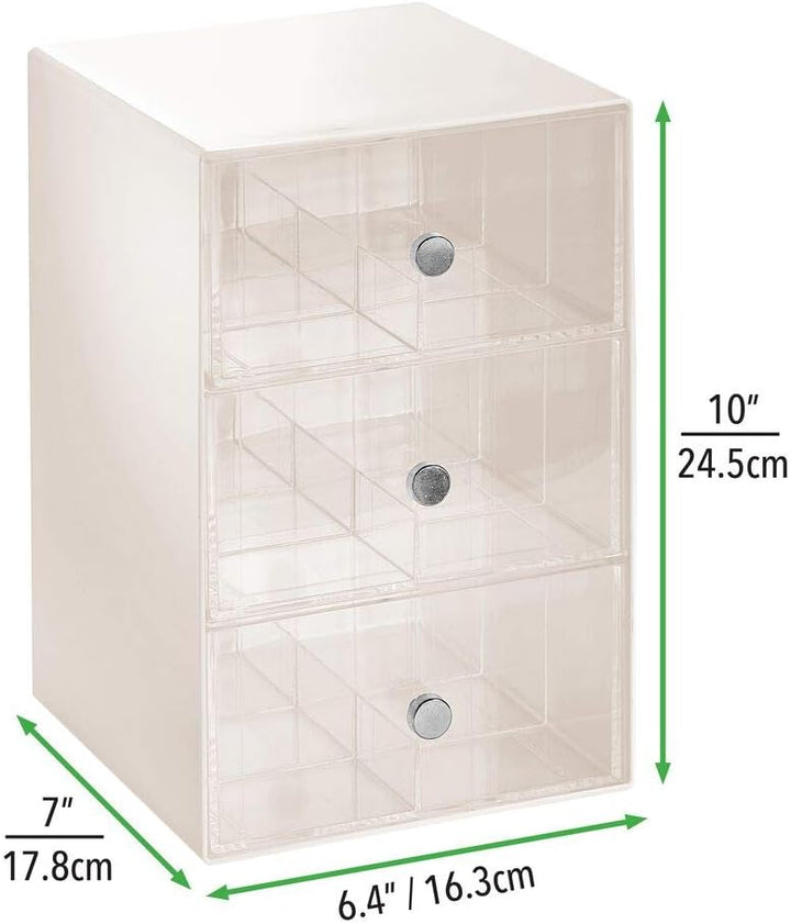 mDesign Küchen Organizer mit 3 Schubladen – Aufbewahrungsbox für Teebeutel, Kaffeepads, Süssungsmitt