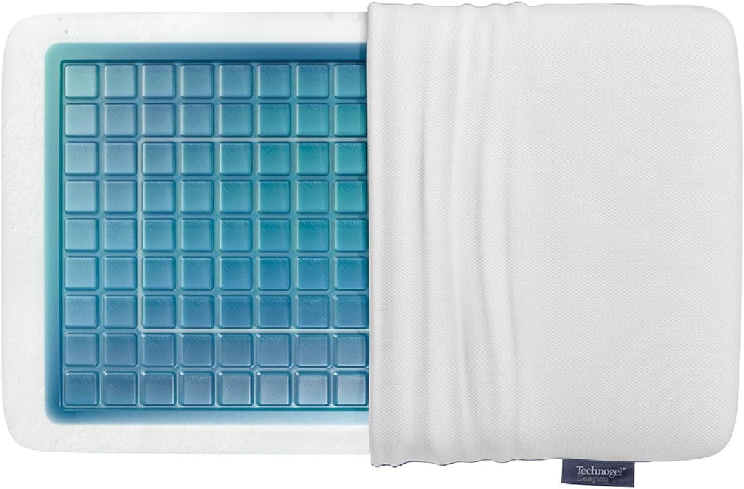 Technogel Pixel Deluxe Nackenstützkissen Gel Kissen (66 cm x 40 cm, 9), TG-PIL-ED09, Weiss, 60x40x9,