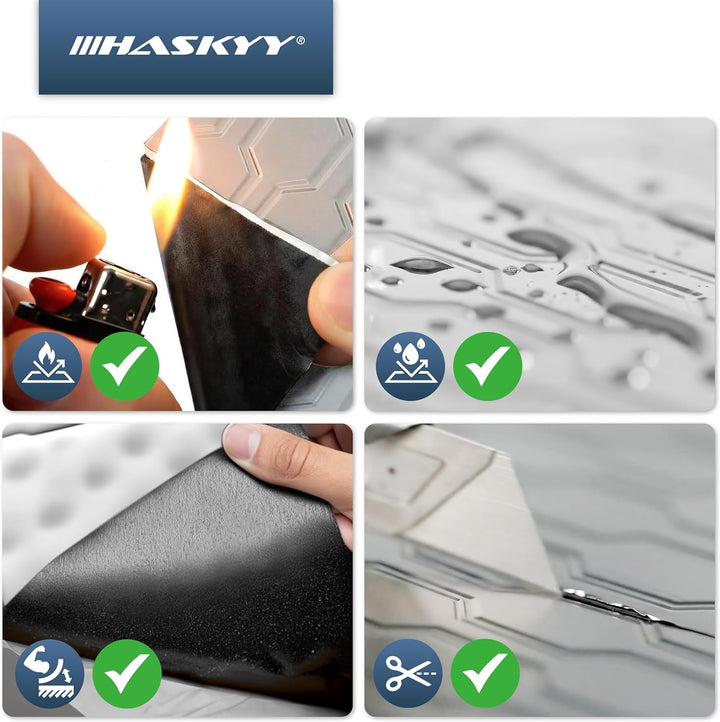 HASKYY 2mm 2qm Alubutyl Anti Dröhn Dämmmatte selbstklebend Auto Dämmung - KFZ Lärmschutz, Schalldämm