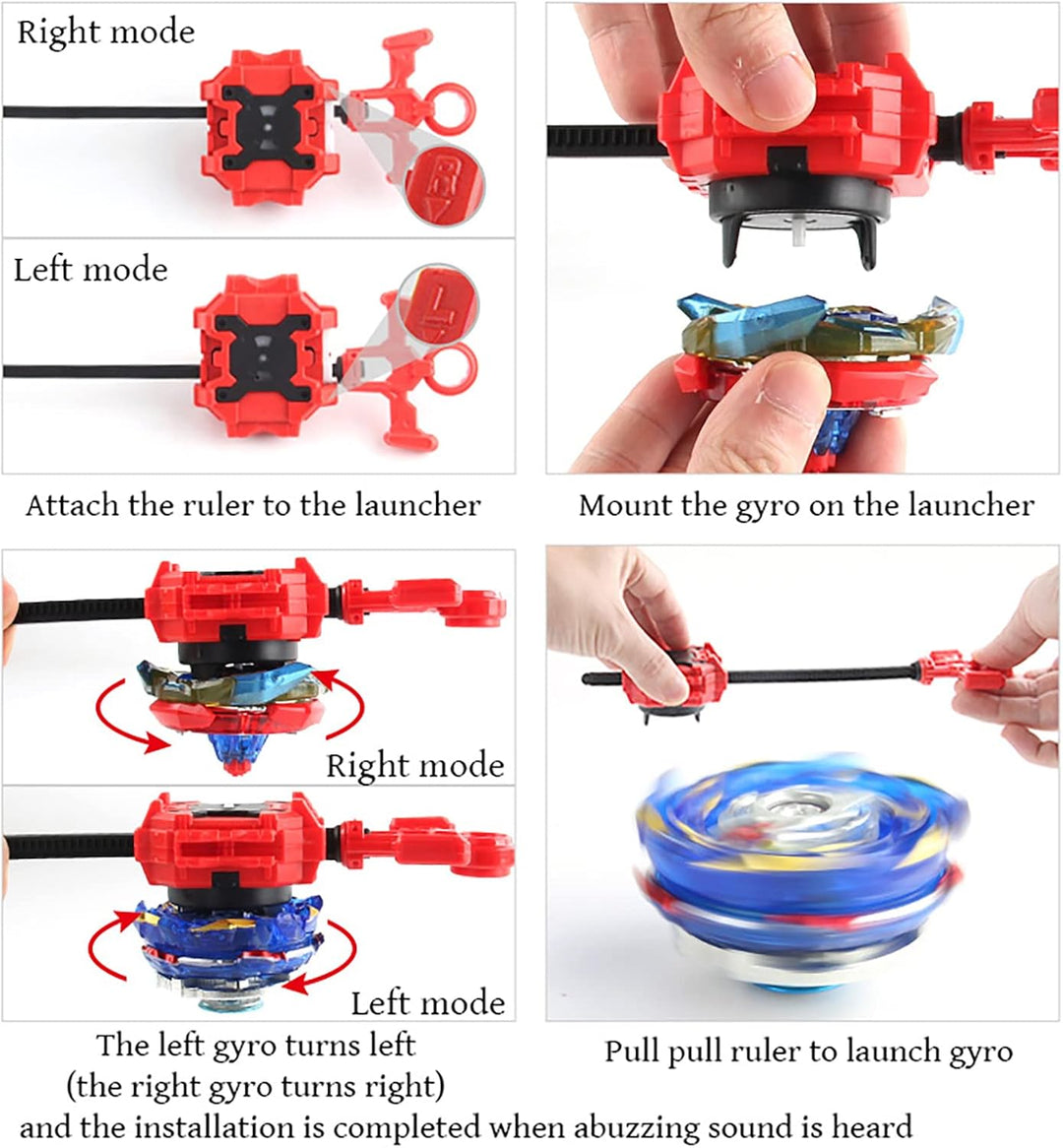 Gyros Kreisel Set, 4D Kampfkreisel Modell Speed Kreisel Mit Für Weihnachten, Geburtstag - 8 X Tops +