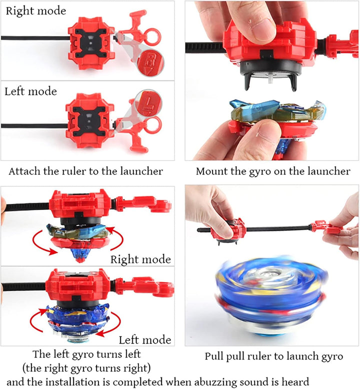 Gyros Kreisel Set, 4D Kampfkreisel Modell Speed Kreisel Mit Für Weihnachten, Geburtstag - 8 X Tops +