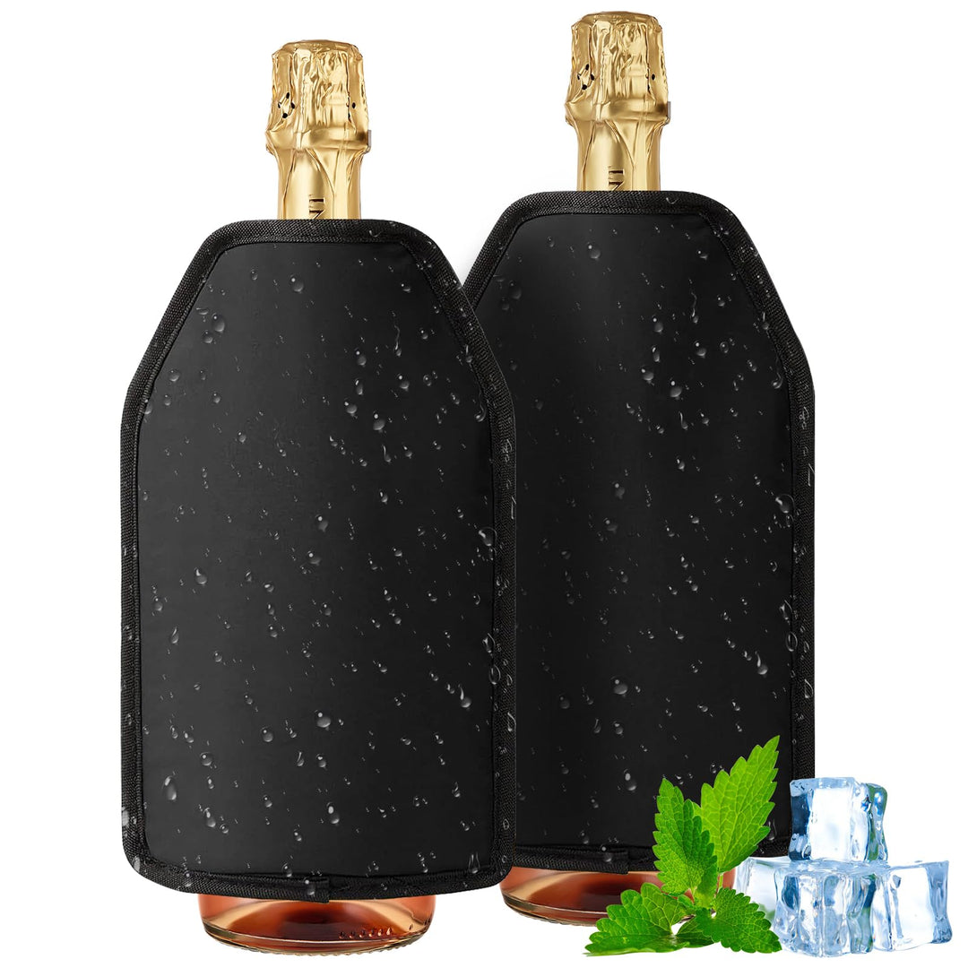 Weinkühler Manschette 2 Stück - Weinmanschette,Weinflaschenkühler,Flaschenkühler für Unterwegs,Geträ