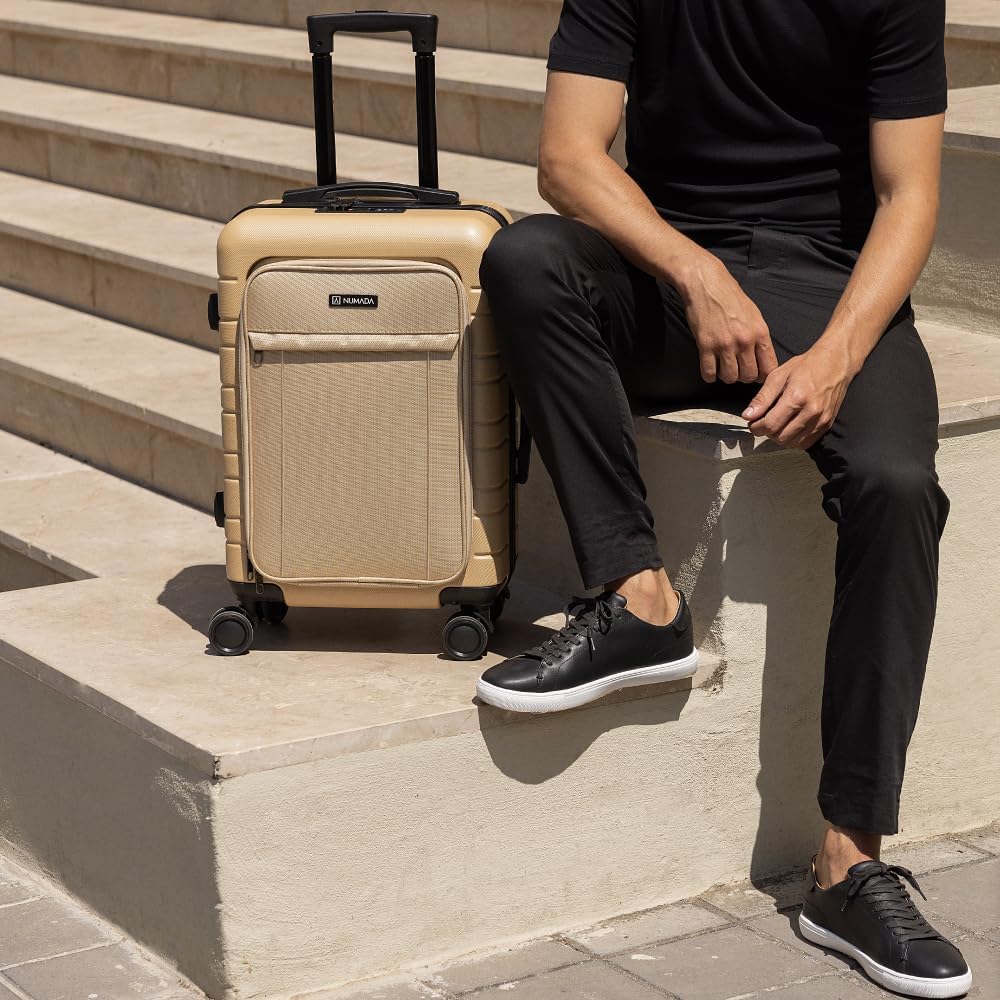 NUMADA – Handgepäck Koffer Trolley ABS PackPro T20 (56x37x22cm) mit TSA-Schloss und 4 Doppelrollen.