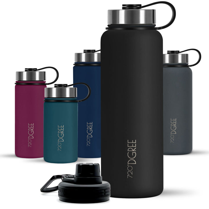720°DGREE Edelstahl Trinkflasche “noLimit” - Auslaufsicher, Kohlensäure geeignet, BPA-Frei - Thermos