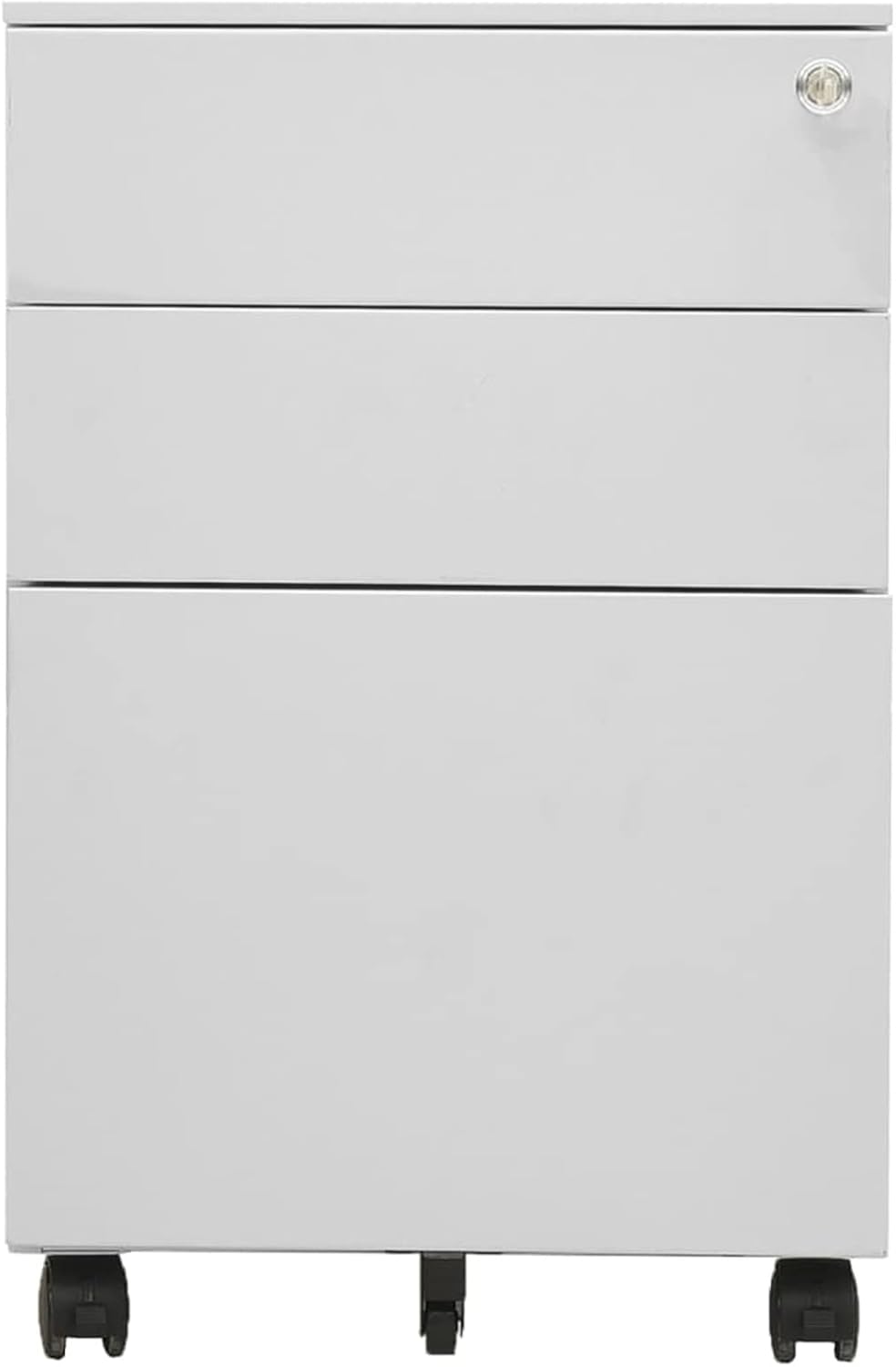 Homgoday Aktenschrank mit Rollen Büroschrank Rollschrank Rollcontainer Schubladenschrank mit 3 Schub