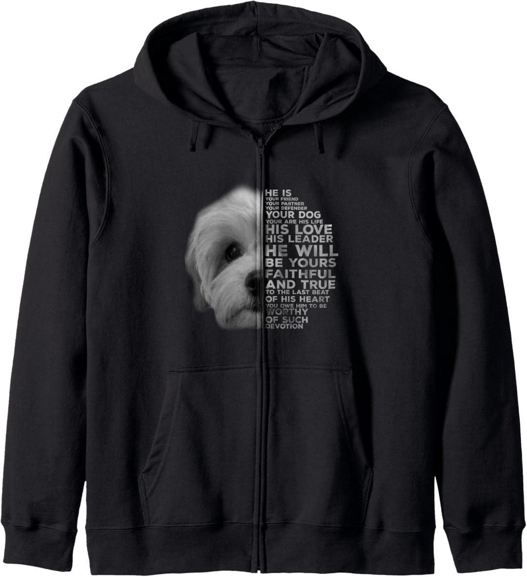 Bolonka Hunde Gesicht Spruch Friend Partner Hund Geschenk Kapuzenjacke