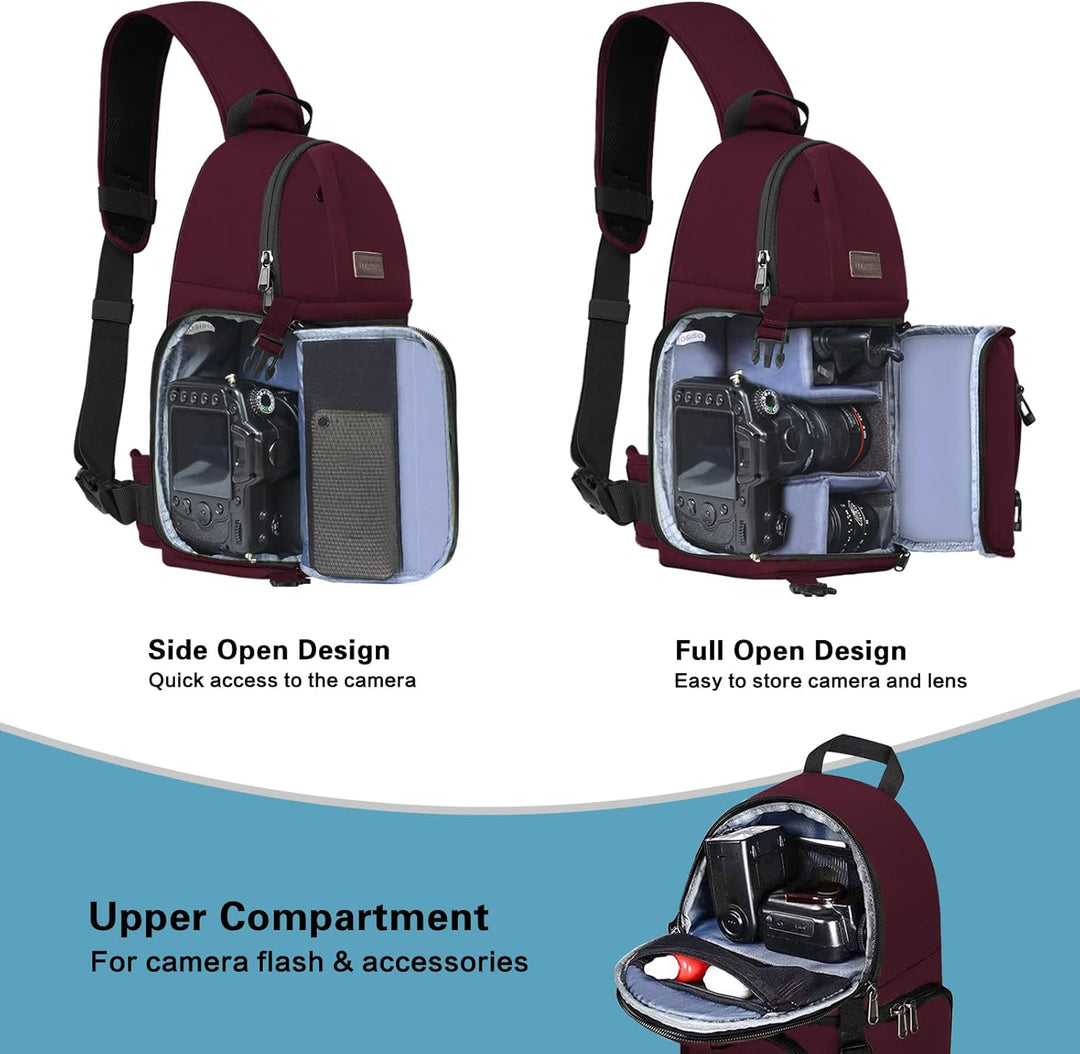 MOSISO Kameratasche Brust, DSLR/SLR/Spiegellose Kamera Rucksack Tasche Stossfester Fotografie Rucksa