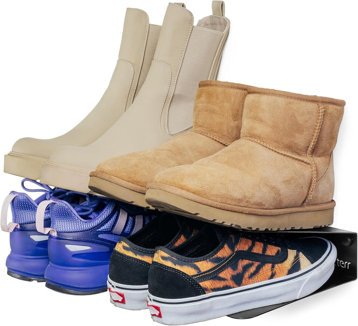 Schuhregal Eingang Schuhregal Schmal Innen und Aussen Wandschrank 40 X 20 X 10 CM. Schwarz, 40 X 20