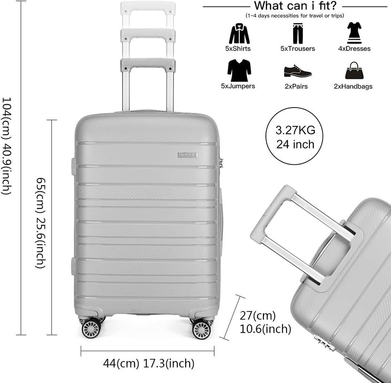 KONO Gepäcksets Koffer Trolleys Set 3 Teilig Kofferset Polypropylen Hartschalenkoffer Reisekoffer mi