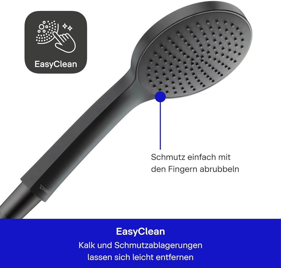 Duravit Universal Duschsystem, Duschset mit Strahlart Rain, Duschstange (700 mm) mit höhenverstellba