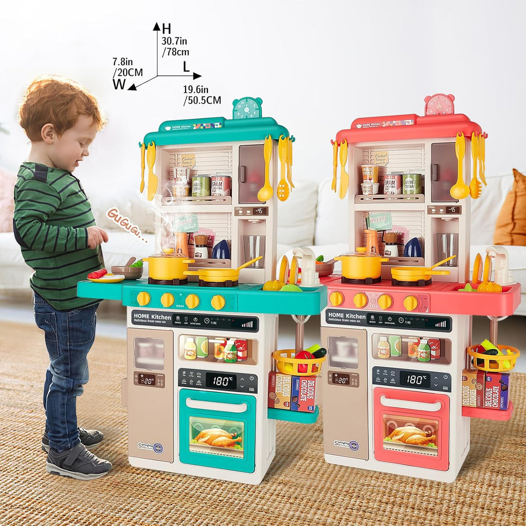 deAO Kinderküche “My Little Chef“ mit Sounds und Licht, Dampf, 50PCS kinderküche zubehör enthalt Ges