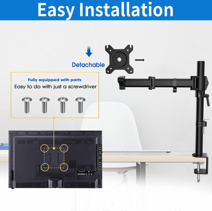 HFTEK Monitor TV Tisch-Halterung Halter Mounts für Bildschirme von 13 bis 34 Zoll – VESA 75/100 (HF2