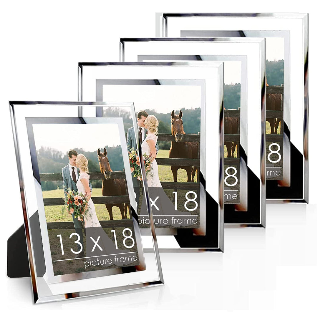 ASelected Bilderrahmen Glas 4er Set für Bilder 13x18 cm Glas Fotorahmen Photo Frame Glass Foto Rahme
