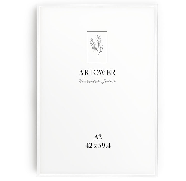 Artower® Bilderrahmen Weiss Metall Dünner Rahmen für DIN A2 42 x 59,4 cm | Posterrahmen Gross Collag
