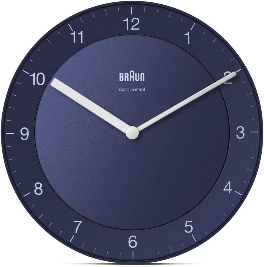 Braun Funkwanduhr Wanduhr, Kunststoff, Blau, normal normal Blau, normal Blau