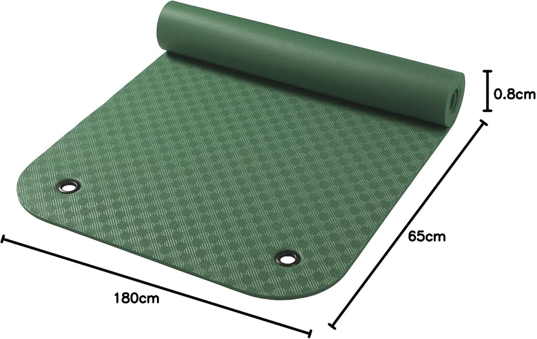 Wehncke Gymnastikmatte mit Ösen 180 x 65 x 0.8 cm grün