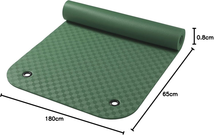 Wehncke Gymnastikmatte mit Ösen 180 x 65 x 0.8 cm grün